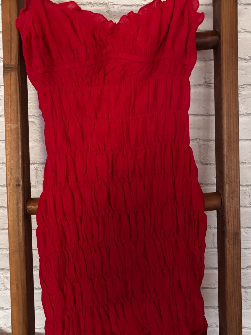 Princess Polly Red Smocked Strapless Mini Dress